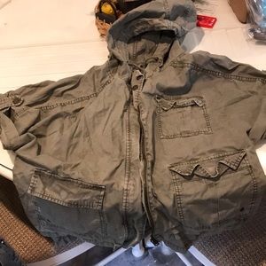 American eagle military fabric poncho women size M